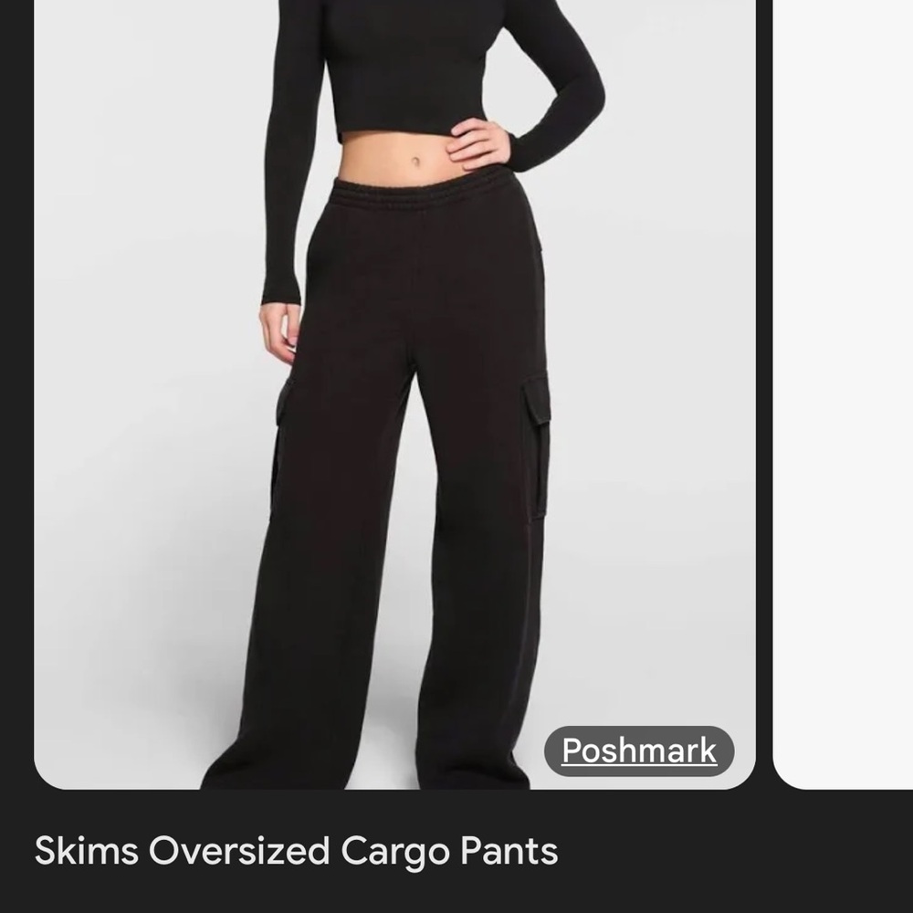 SKIMS COTTON FLEECE OVERSIZED CARGO PANT